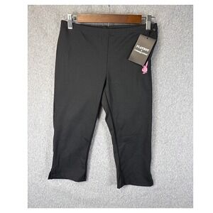 Playboy x Missguided Cropped Leggings Pink Bunny Logo Black Size M Sexy Athletic